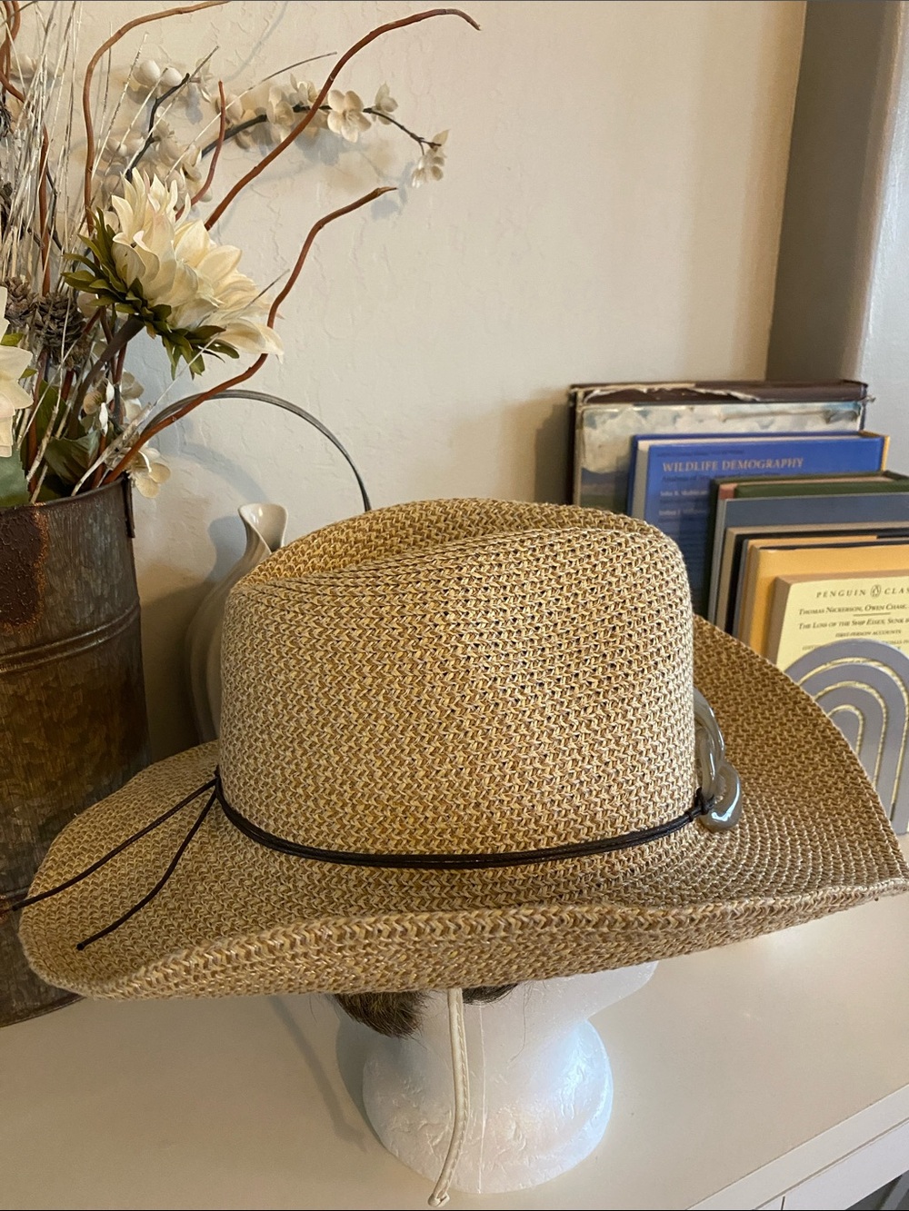 Wallaroo Hat Company Women’s Sierra Raffia Straw Sun Hat, Wide Brim - Picture 3 of 8